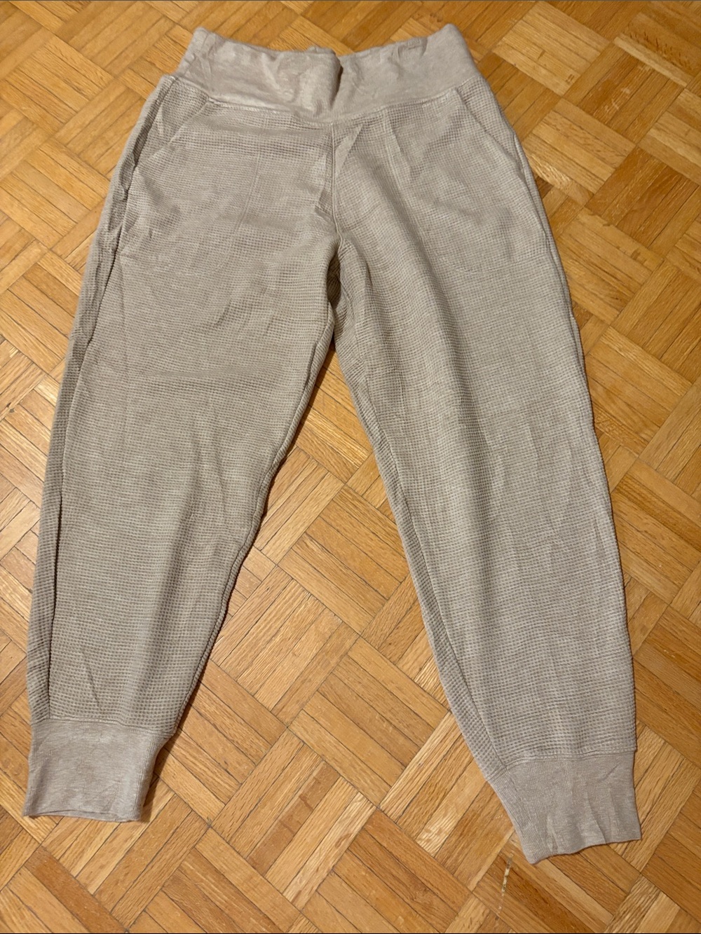 Athleta Casual Knit Jogger Pants in Light Beige
